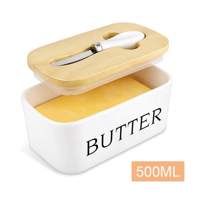 Nordic Ceramic Butter Dish With Lid Knife