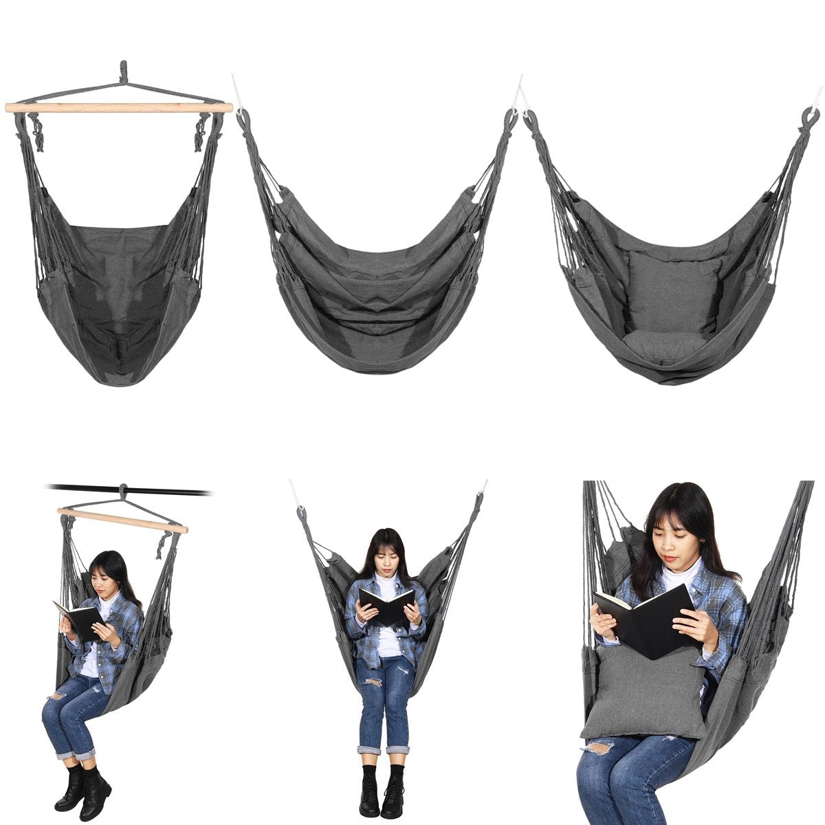 Swinging Hammock Chair Outdoor Indoor Hanging Seat Furniture