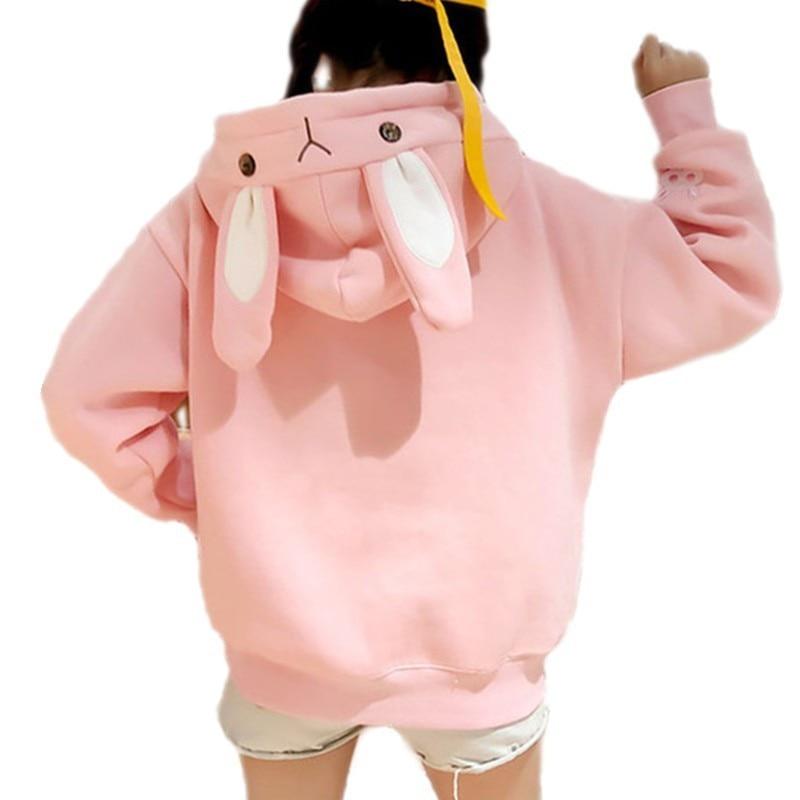 Cute Kawaii Rabbit Ears Hoodie Sweatshirt Loose Comfy Sweater