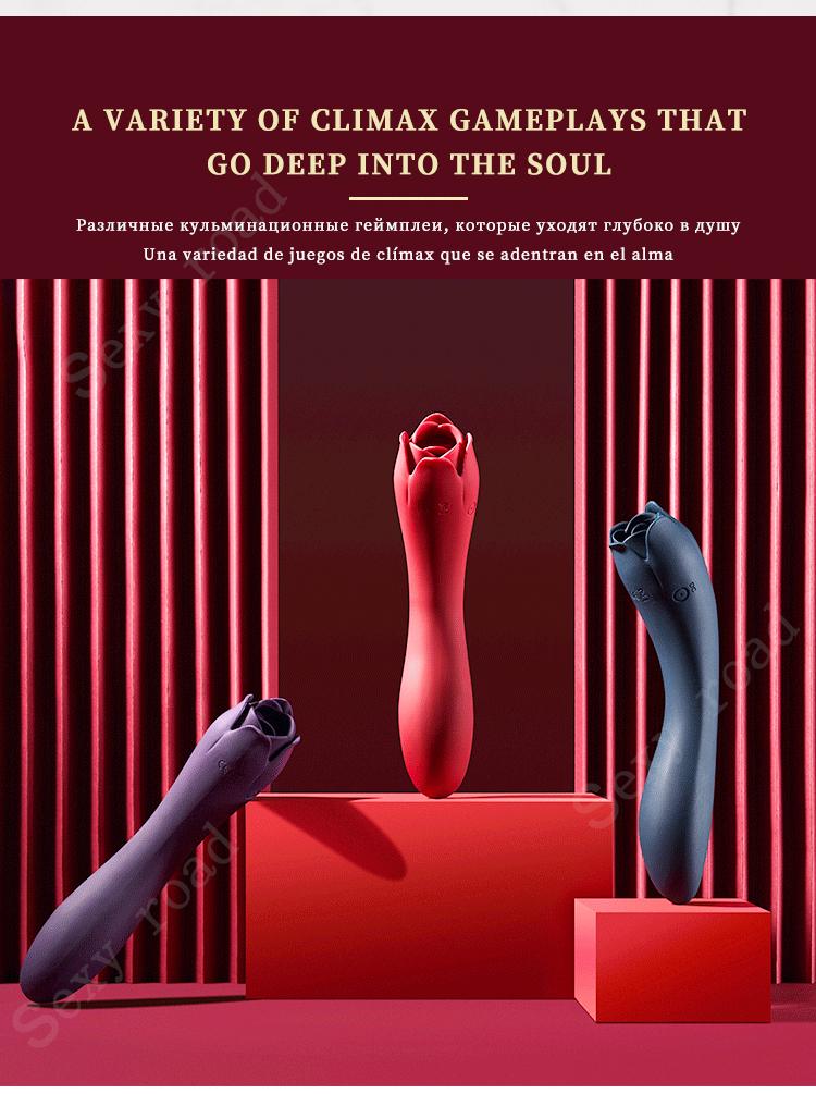 Rose Oral Licking Tongue Clitoris Vibrator Silicone Waterproof Sex Toy Women