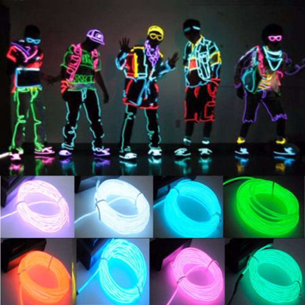 El Wire Glowing Neon Diy Decorations Dance Party Costumes 1M / 3M 5M