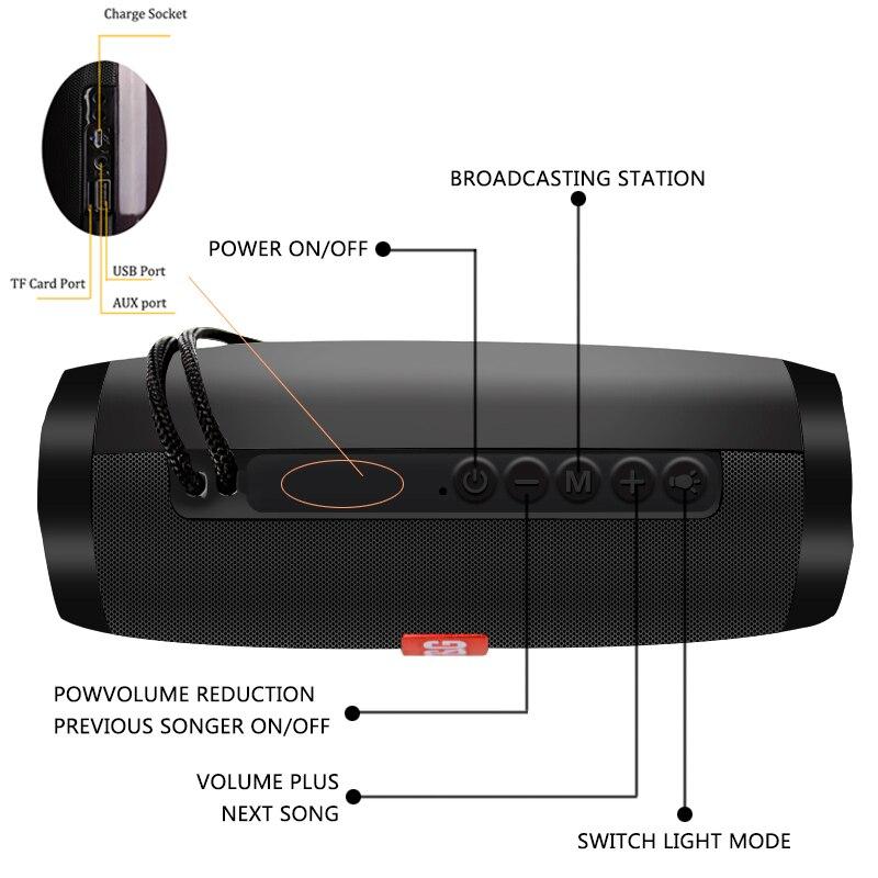 Bluetooth Column Wireless Fm Radio With Led Light