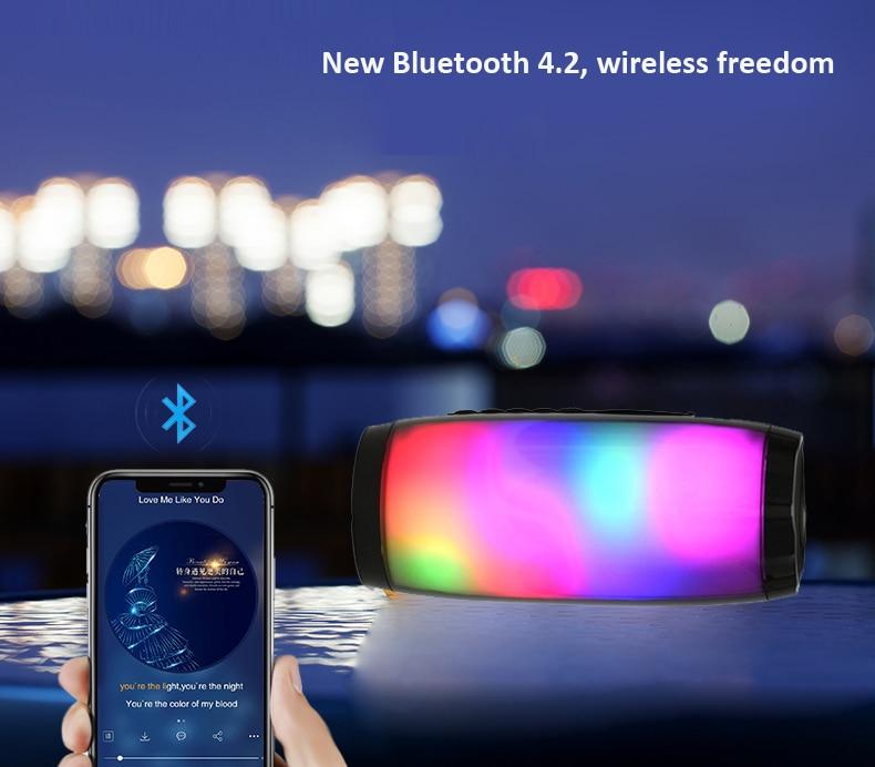 Bluetooth Column Wireless Fm Radio With Led Light
