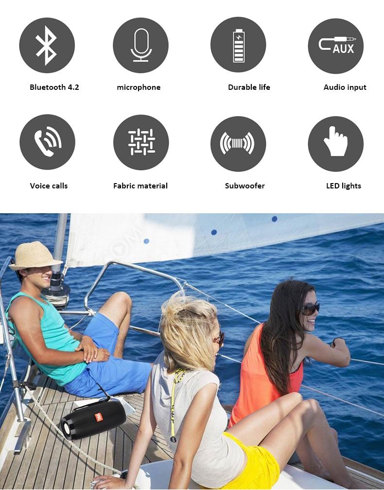 Bluetooth Column Wireless Fm Radio With Led Light