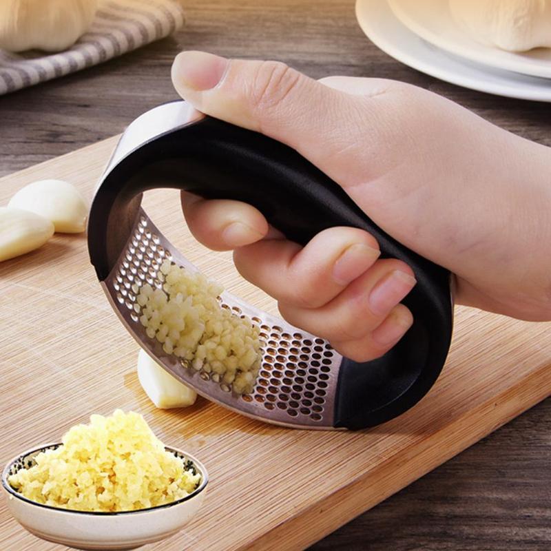 Stainless Steel Garlic Masher Press Household Manual Curve Fruit Vegetable