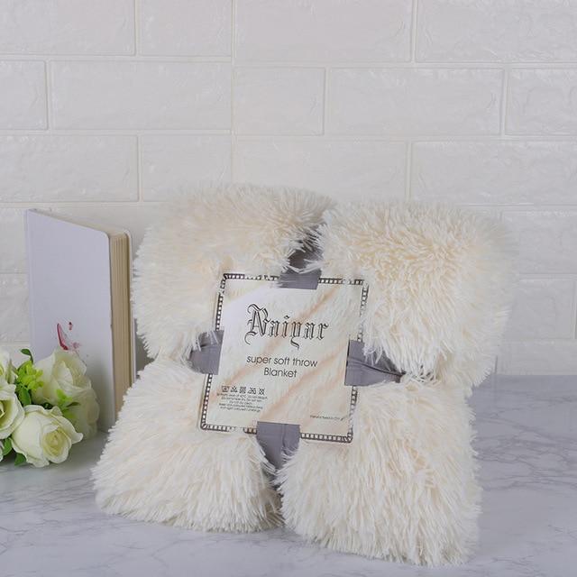 160Cm X 130Cm Soft Fluffy Shaggy Warm Blanket Bedspread Throw