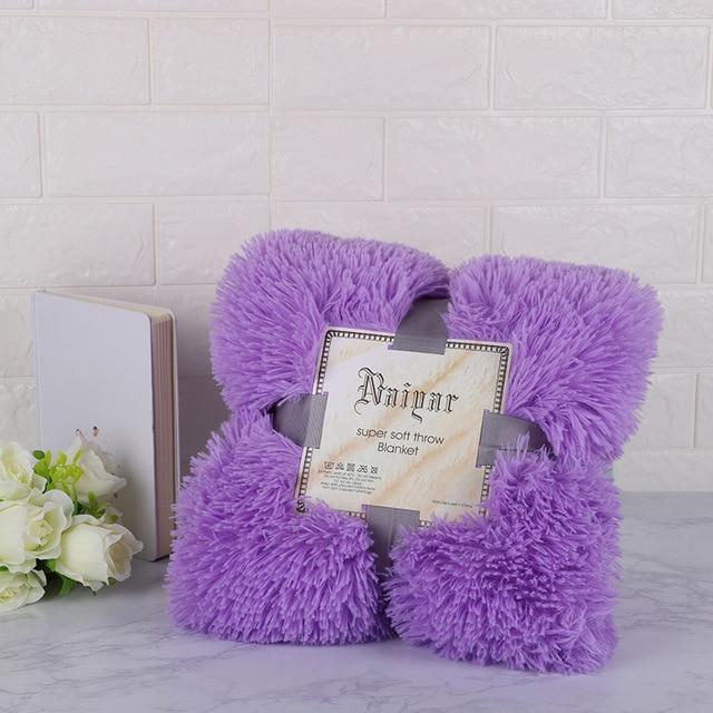 160Cm X 130Cm Soft Fluffy Shaggy Warm Blanket Bedspread Throw