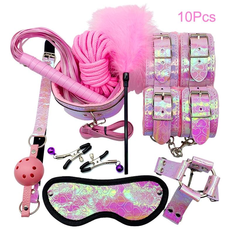 7 / 10Pcs Sparkly Pink Or Purple Bdsm Beginner Starter Kit Ddlg Fetish