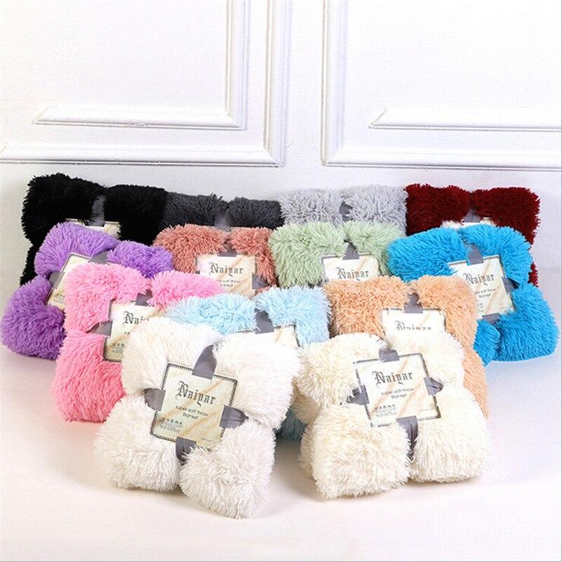 160Cm X 130Cm Soft Fluffy Shaggy Warm Blanket Bedspread Throw
