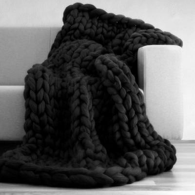 Super Warm Chunky Weave Knitted Blanket