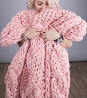 Super Warm Chunky Weave Knitted Blanket