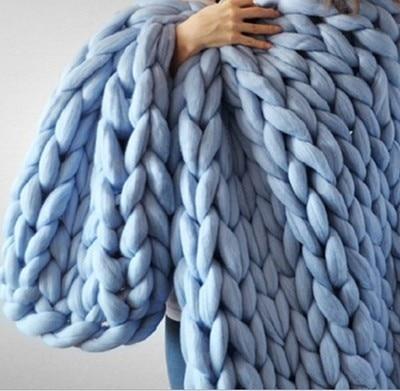 Super Warm Chunky Weave Knitted Blanket