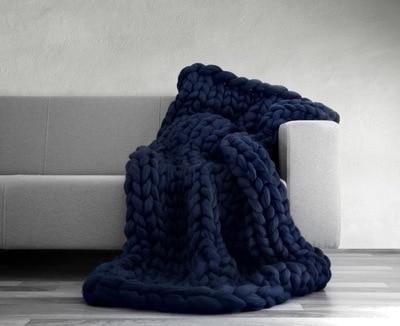 Super Warm Chunky Weave Knitted Blanket