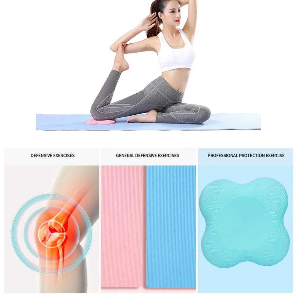 Pair Of Pink Yoga Knee Pads Support For Pilates Exercise