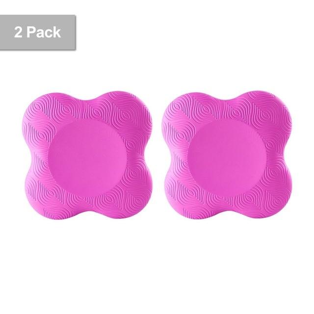 Pair Of Pink Yoga Knee Pads Support For Pilates Exercise