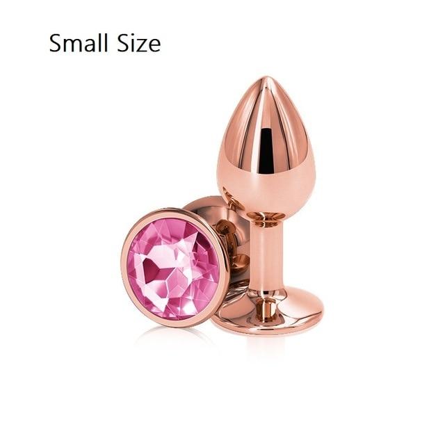 Rose Gold Metal Butt Plug Jewellery Rhinestone Anal Sex Toys