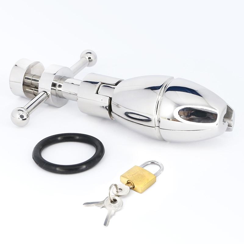 Ultimate Asslock Stainless Steel Metal Anal With Lock Expanding Butt Plug
