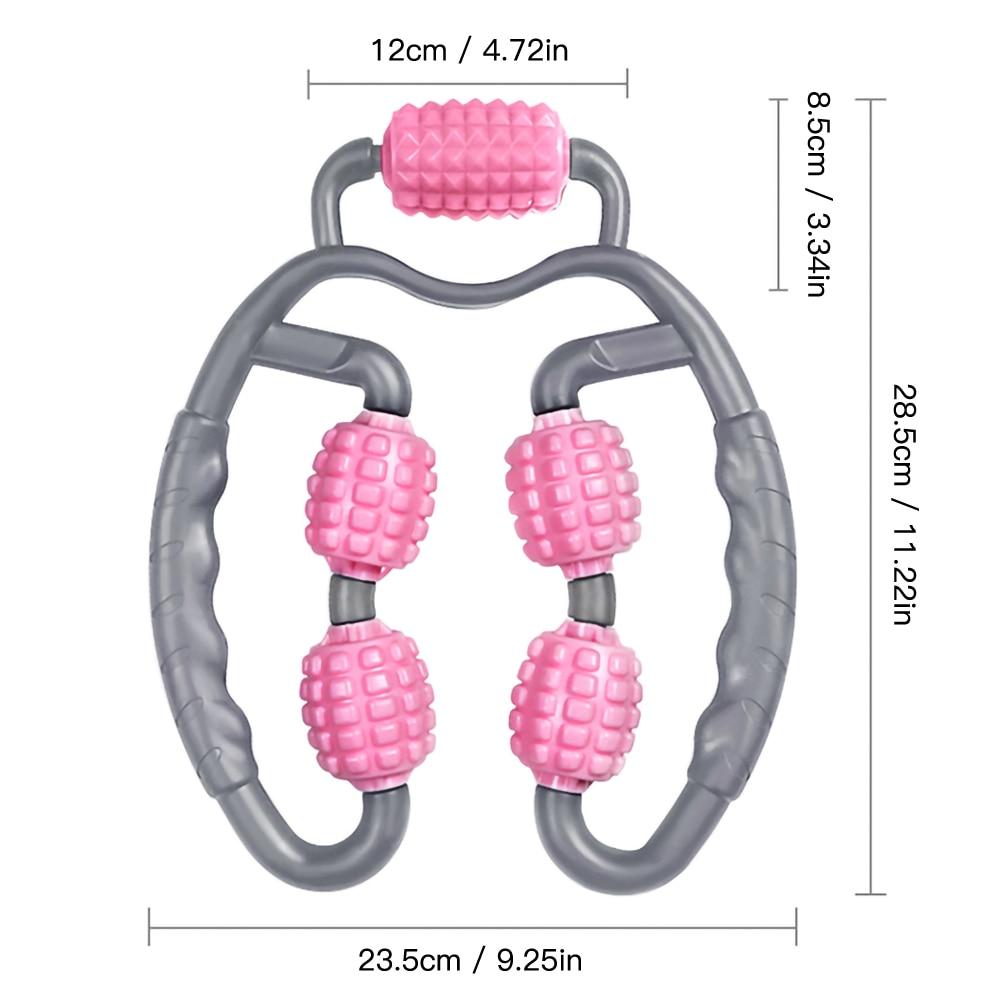 Pink Gray Body Massager Roller Ring Yoga Column Thin Leg Fitness Equipment