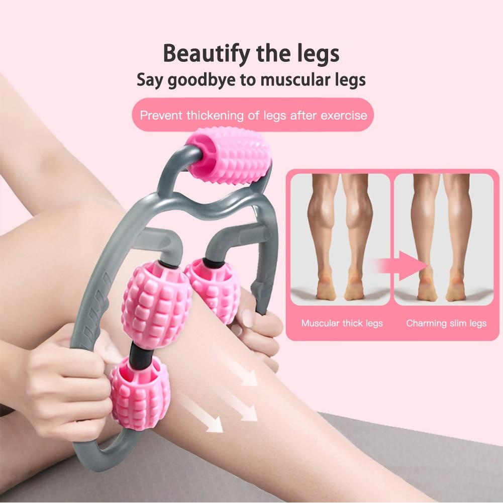 Pink Gray Body Massager Roller Ring Yoga Column Thin Leg Fitness Equipment
