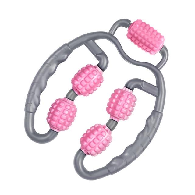 Pink Gray Body Massager Roller Ring Yoga Column Thin Leg Fitness Equipment
