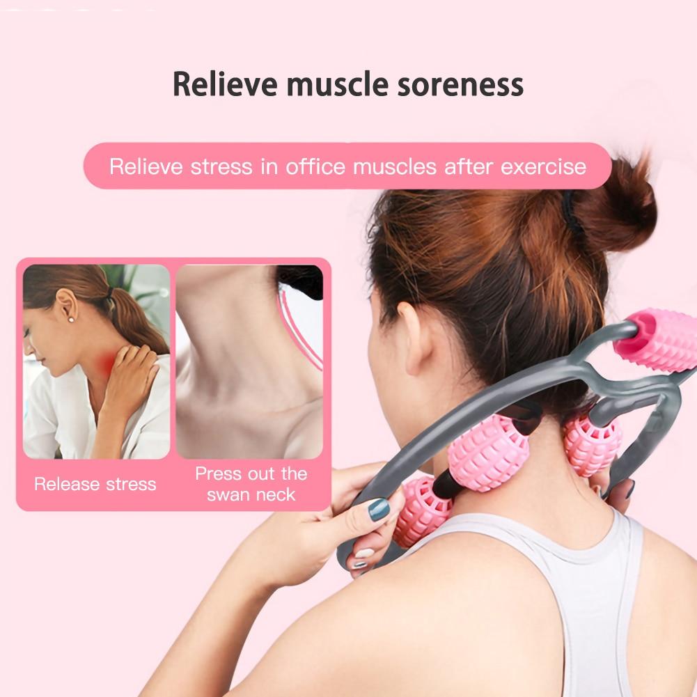 Pink Gray Body Massager Roller Ring Yoga Column Thin Leg Fitness Equipment