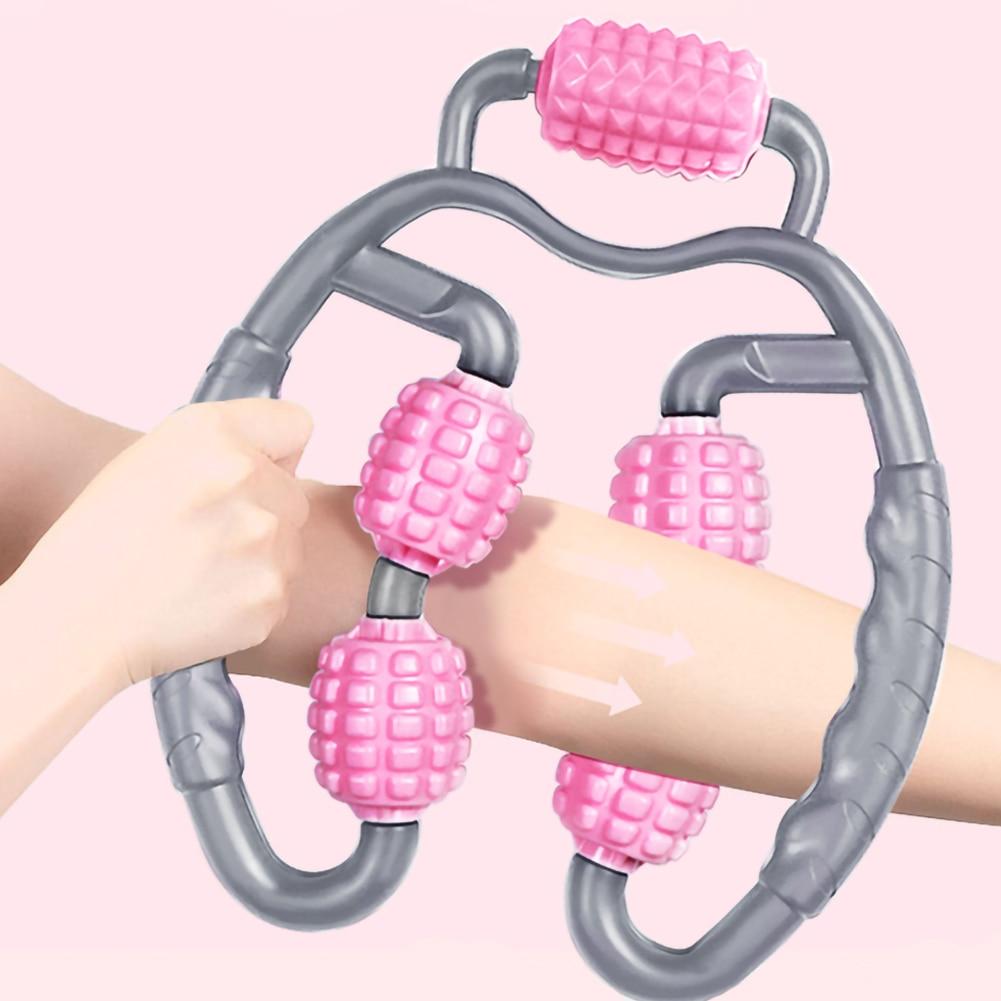 Pink Gray Body Massager Roller Ring Yoga Column Thin Leg Fitness Equipment