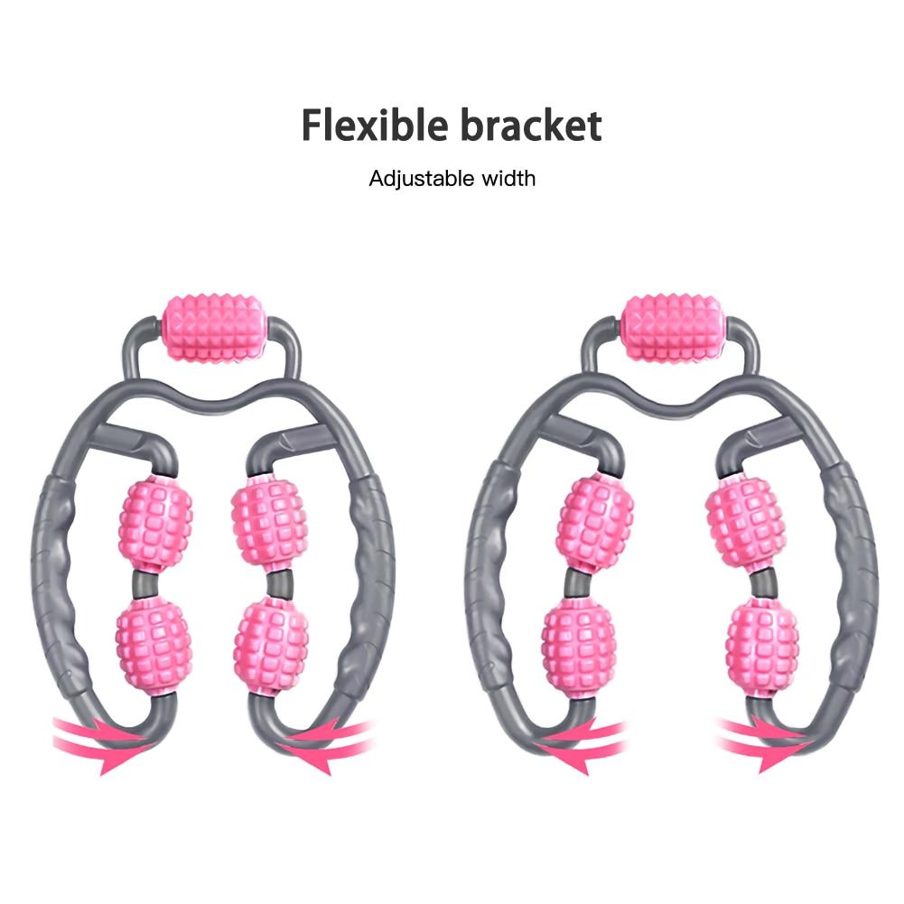 Pink Gray Body Massager Roller Ring Yoga Column Thin Leg Fitness Equipment