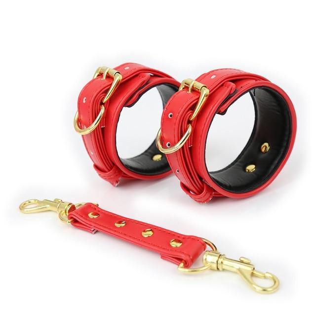 Five Colours Faux Leather Comfortable Handcuffs Bdsm Bondage Sex Toys