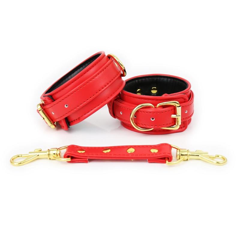Five Colours Faux Leather Comfortable Handcuffs Bdsm Bondage Sex Toys