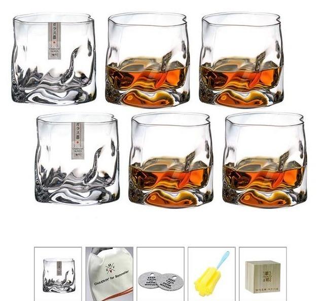 1 Sets of 1 Sets Of Japanese Crumpled Paper Whiskey Glass Barware Father's Day Gift Idea