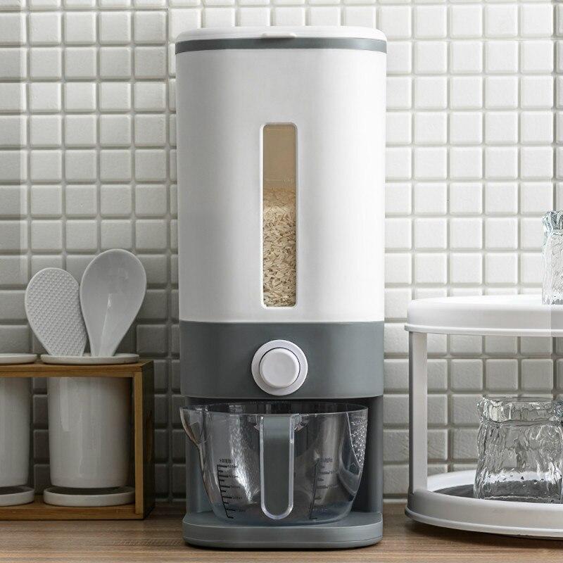 Automatic Plastic Rice Storage Box One Touch Dispenser Kitchen Tools