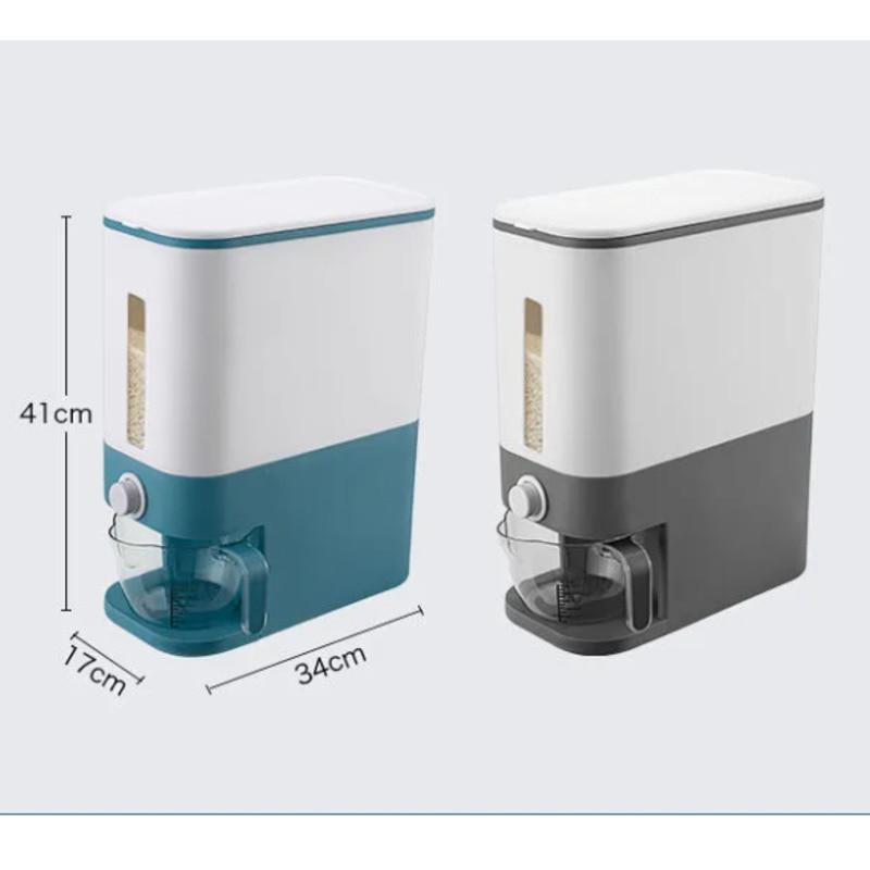 Automatic Plastic Rice Storage Box One Touch Dispenser Kitchen Tools