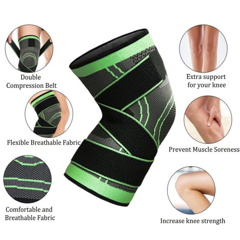 Elastic 3D Pressurised Knee Brace Compression Support Sleeve