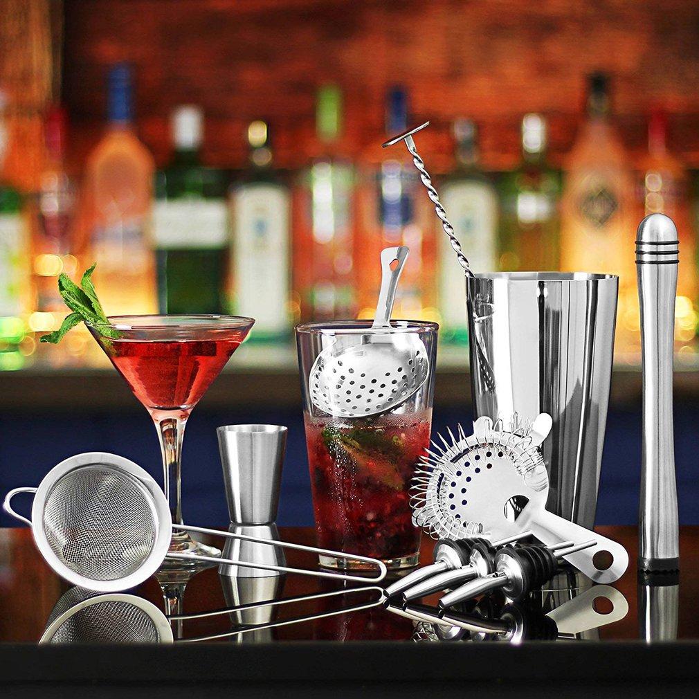 23Pcs Stainless Steel Cocktail Shaker Set Barware Kit With Rack