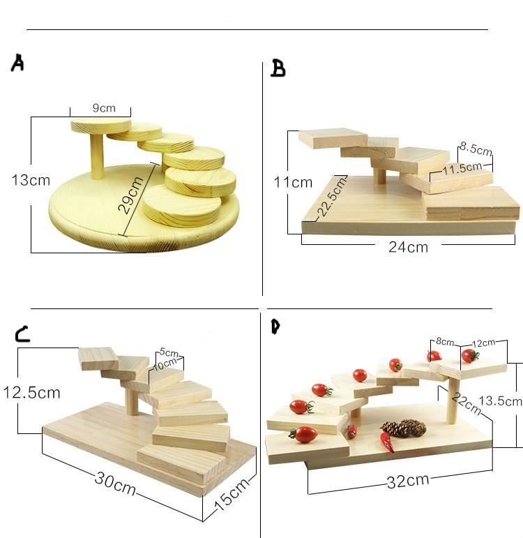 Wooden Step Up Sushi Plate Snack Platter