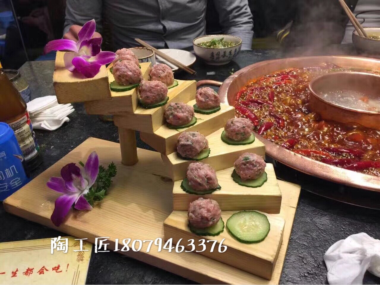 Wooden Step Up Sushi Plate Snack Platter