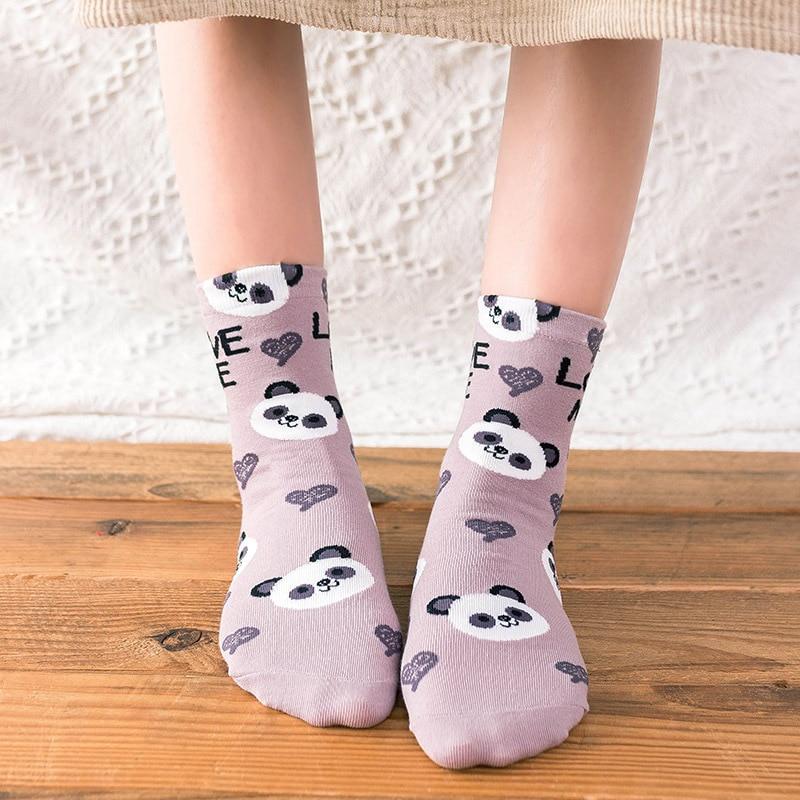 Cute Animal Love Me Socks Cartoon Print Design For Women