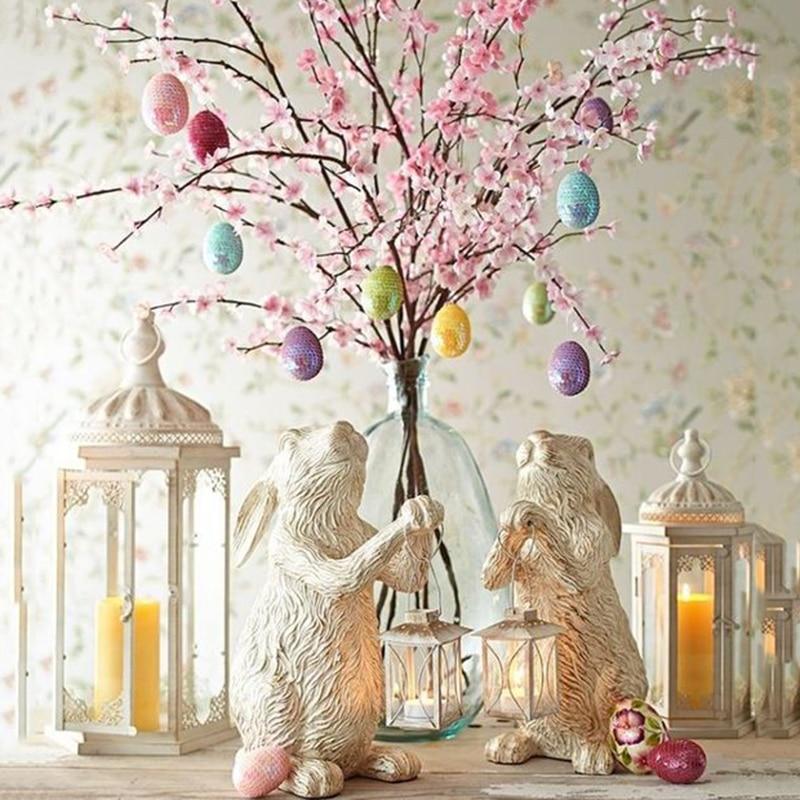 60Cm Easter Decor Led Birch Tree Light Eggs Hanging Ornaments