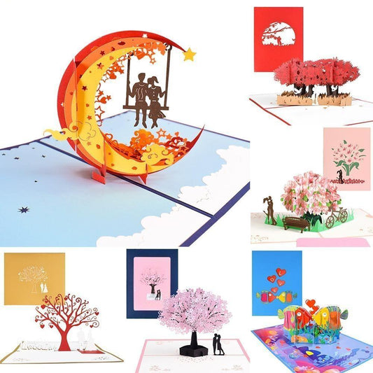 3D Pop Up Cards Romantic Love Valentines Day Wedding Anniversary Gifts
