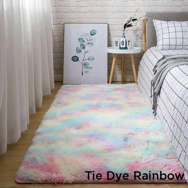 Soft Fluffy Long Hair Carpets Corridor Balcony Laundry Room Bedroom Non-Slip Mats