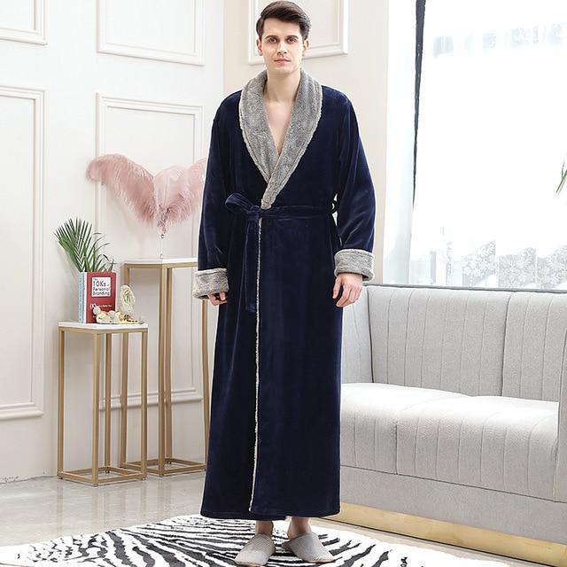 1 Sets of Hod Health & Home 1 Sets Of Long Warm Coral Fleece Plush Soft Winter Dressing Gown Men Women