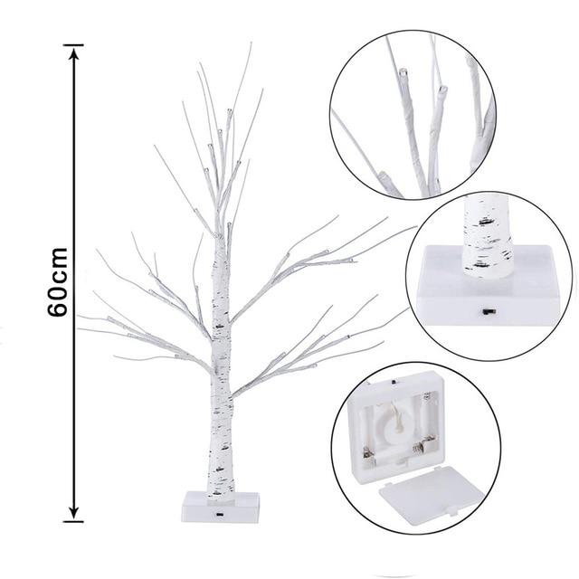 60Cm Easter Decor Led Birch Tree Light Eggs Hanging Ornaments