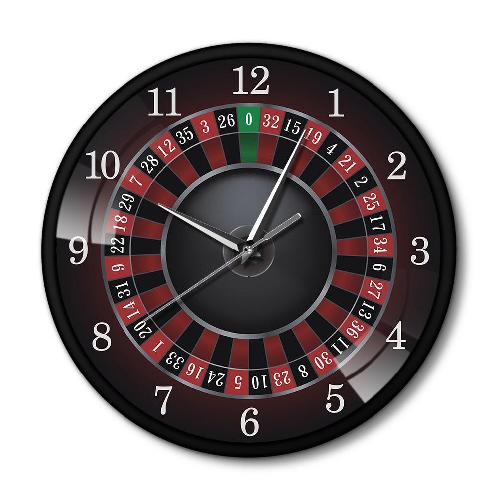 Novelty Casino Poker Roulette Wall Clock Home Decor Bar Room