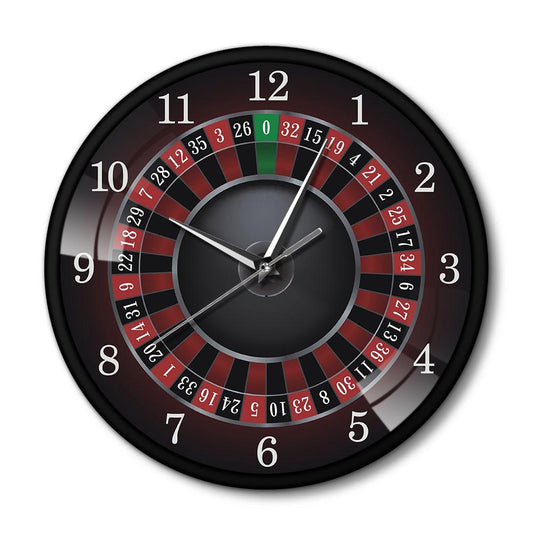 Novelty Casino Poker Roulette Wall Clock Home Decor Bar Room