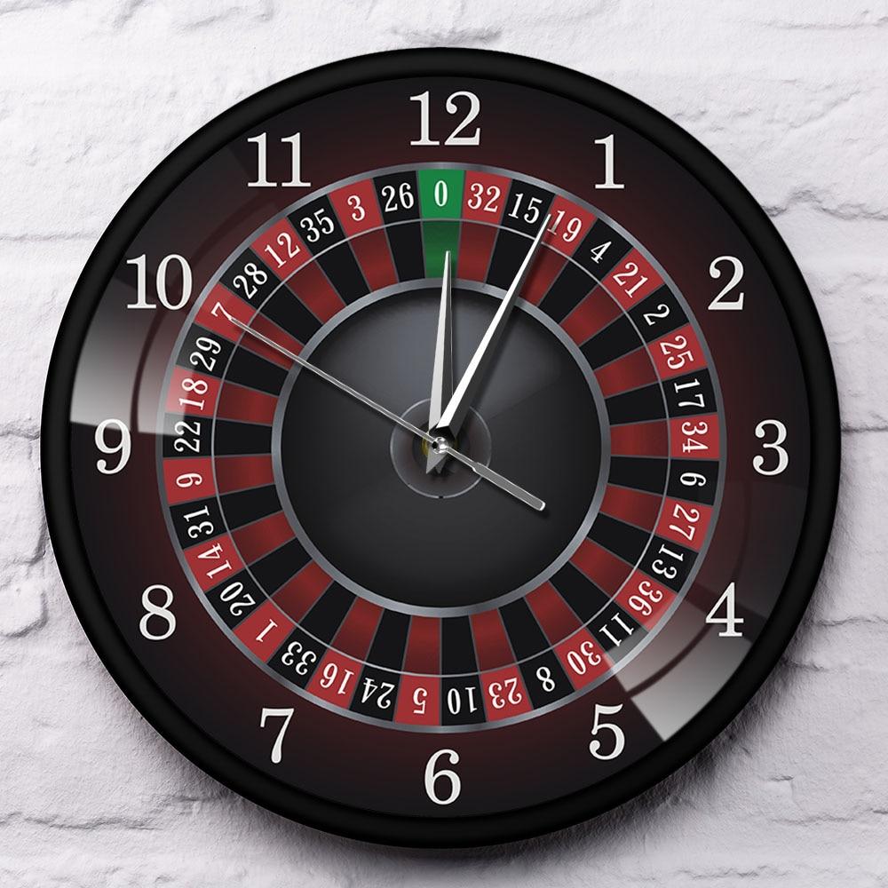Novelty Casino Poker Roulette Wall Clock Home Decor Bar Room