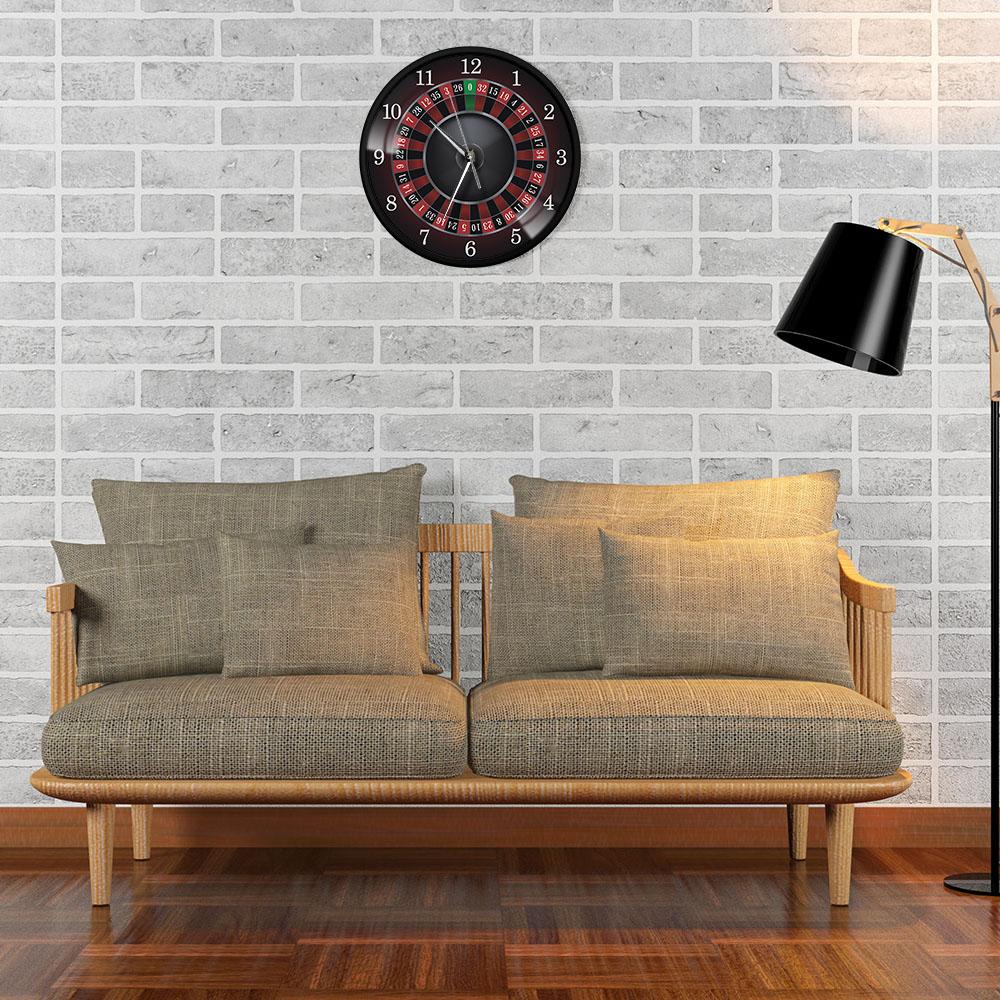Novelty Casino Poker Roulette Wall Clock Home Decor Bar Room