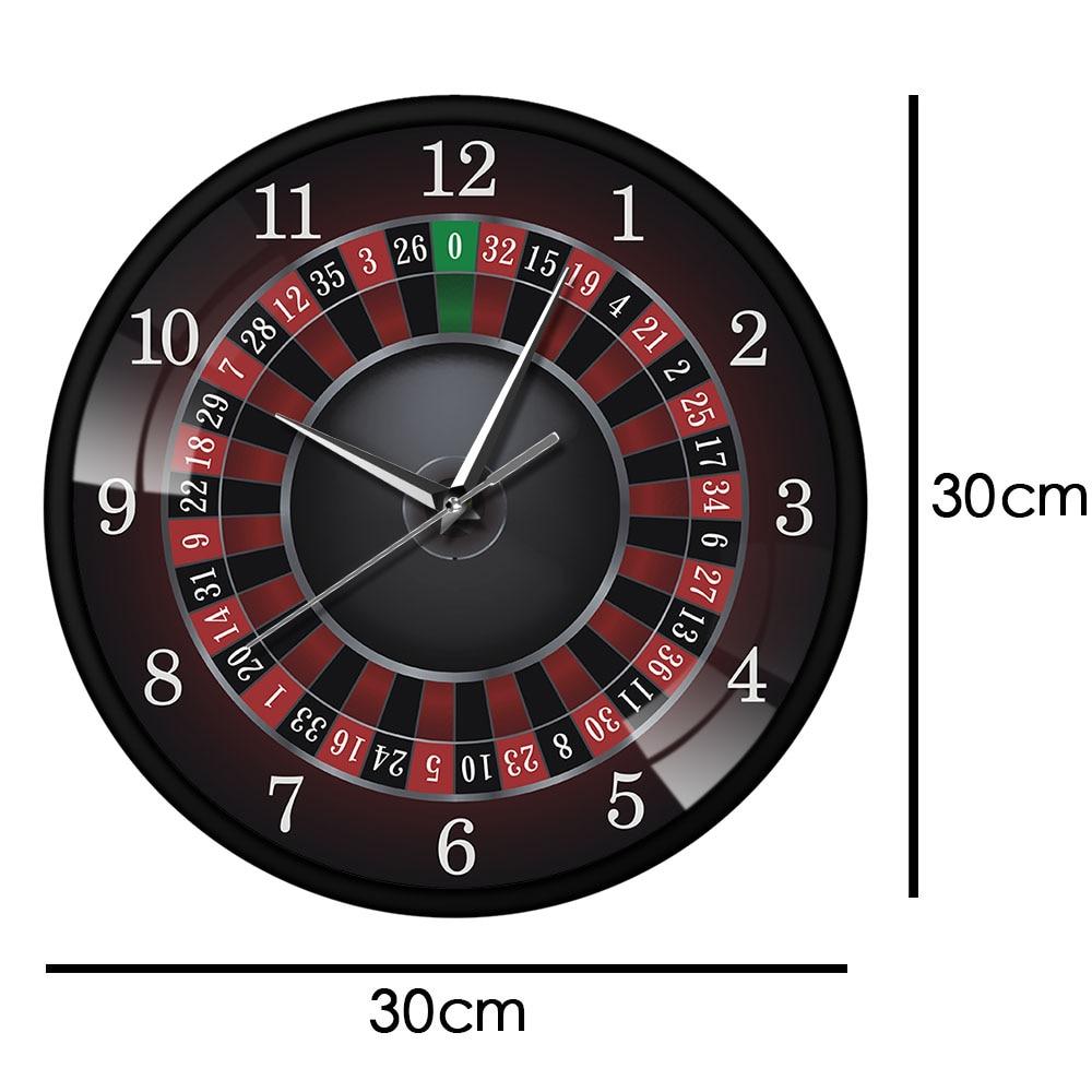 Novelty Casino Poker Roulette Wall Clock Home Decor Bar Room