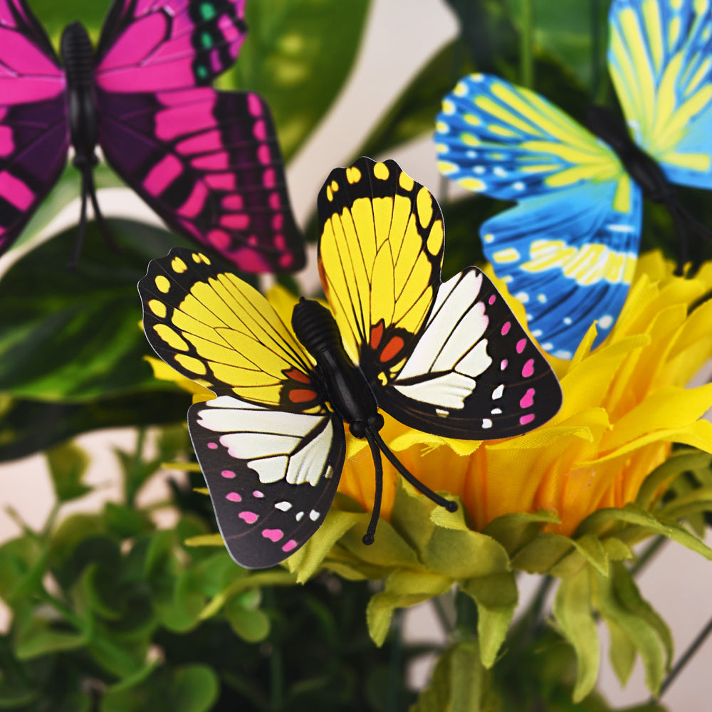 24Pcs / Set Colourful Butterflies Garden Stakes Flower Pot Outdoor Decorations