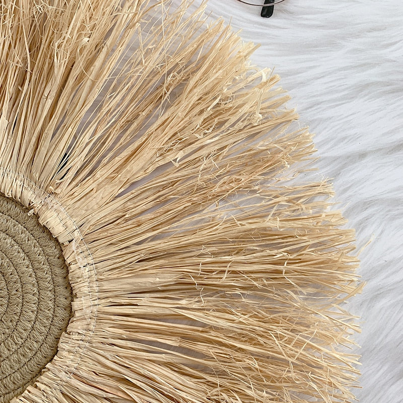 Raffia Animal Face Wall Hanging Children Bedroom Decorations