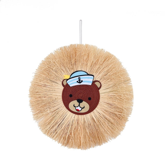 Raffia Animal Face Wall Hanging Children Bedroom Decorations